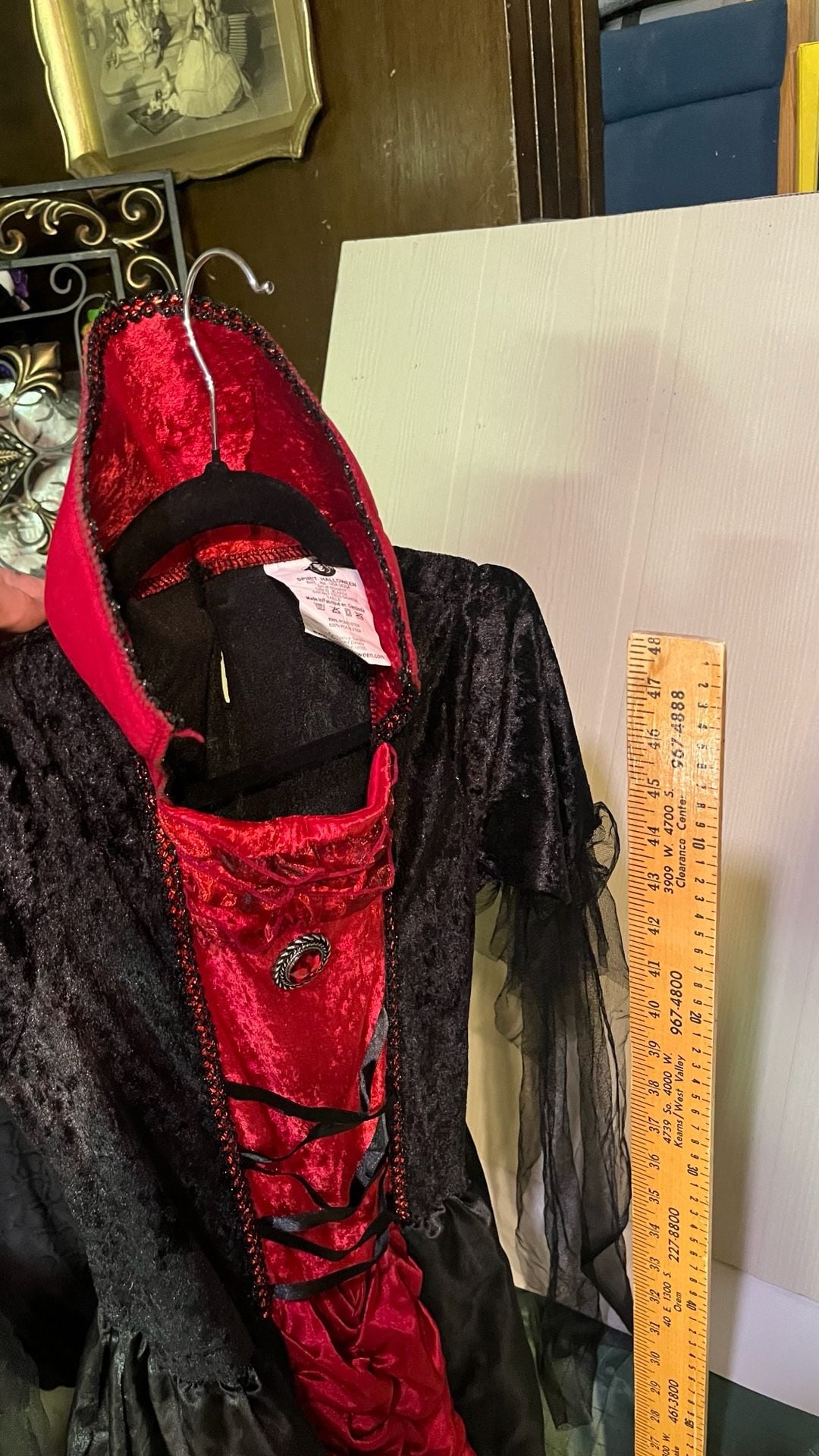 Spirit Halloween Victorian Vampiress Child Xl Red Black 7