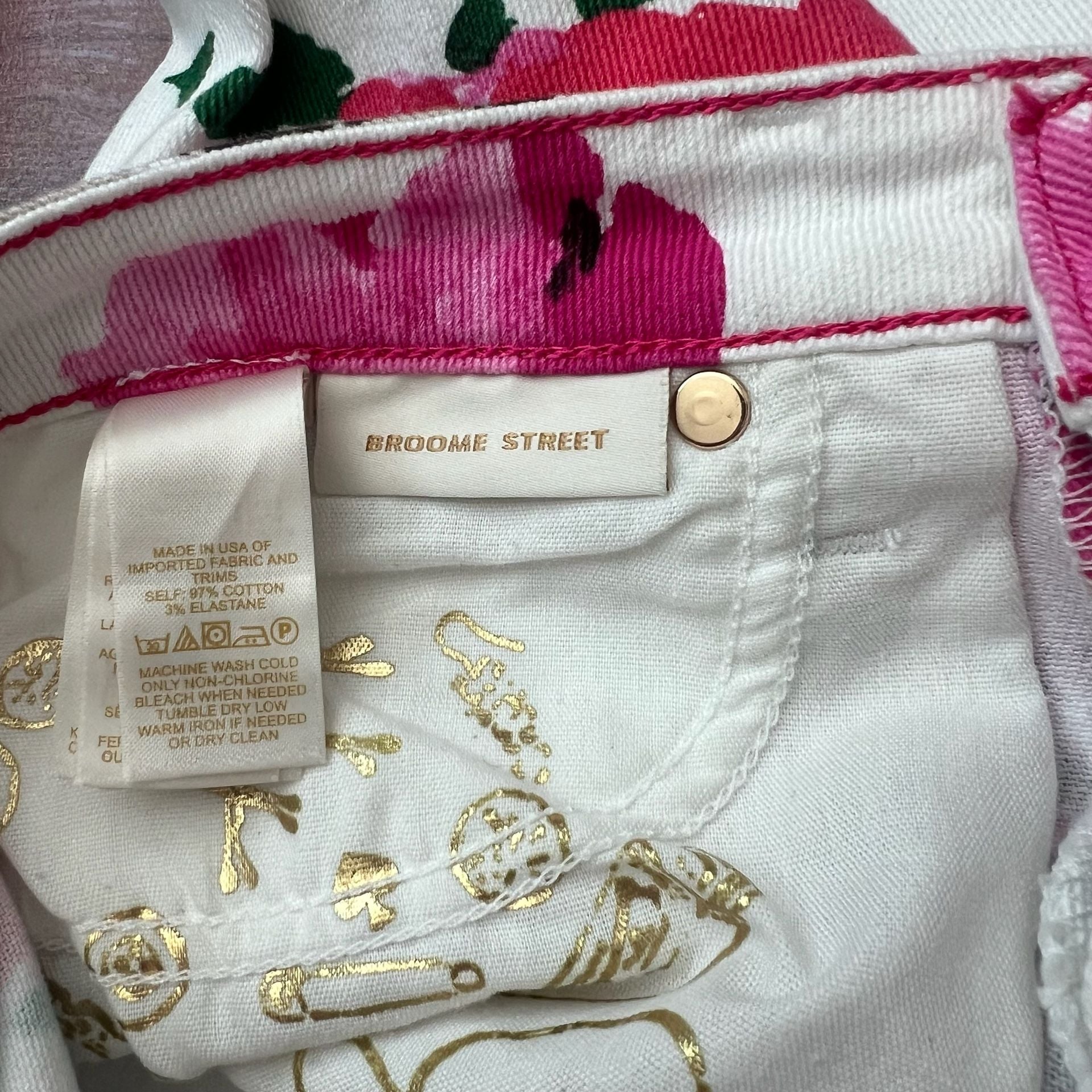 Low Rise Kate Spade Broome Street White Floral Skinny Ankle Jeans Size 25 9