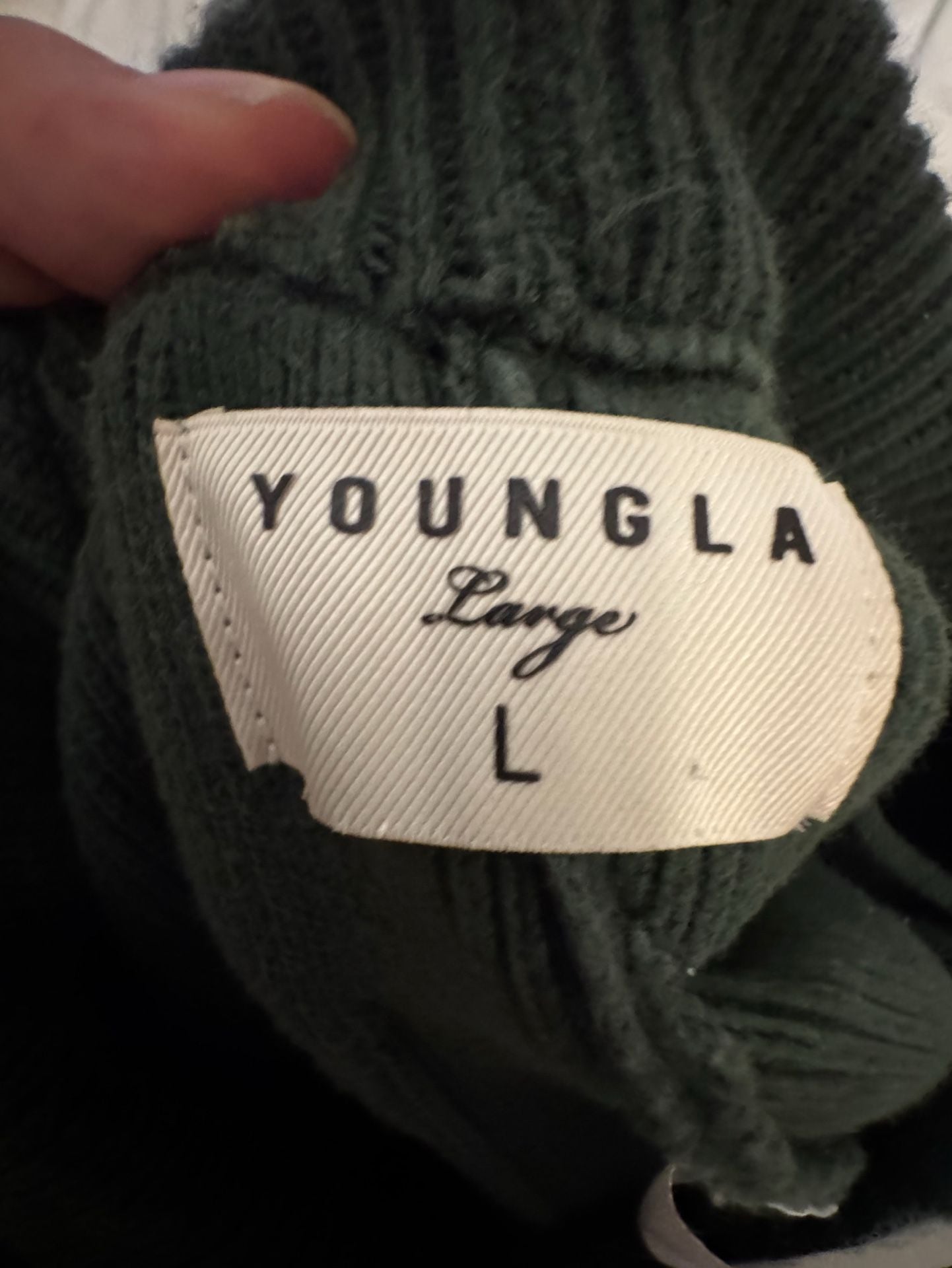 YOUNGLA Model 255 Size L Green Knit Sweatpants 5