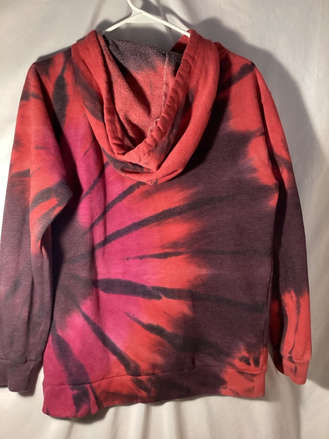 Victoria's Secret PINK Campus Hoodie Size XS Red Black Tie Dye 4