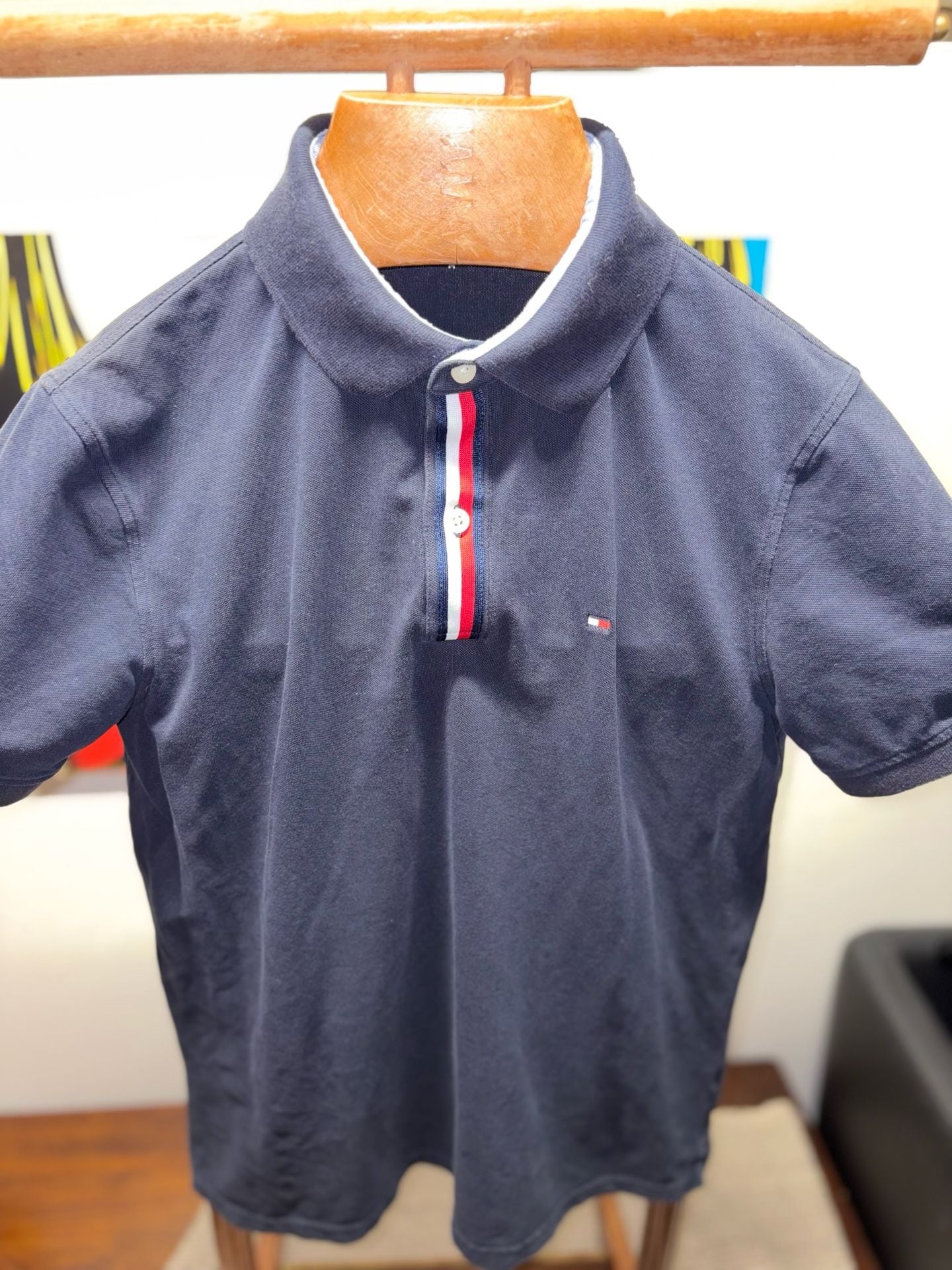 Tommy Hilfiger Polo Shirt Size M Blue Navy 4