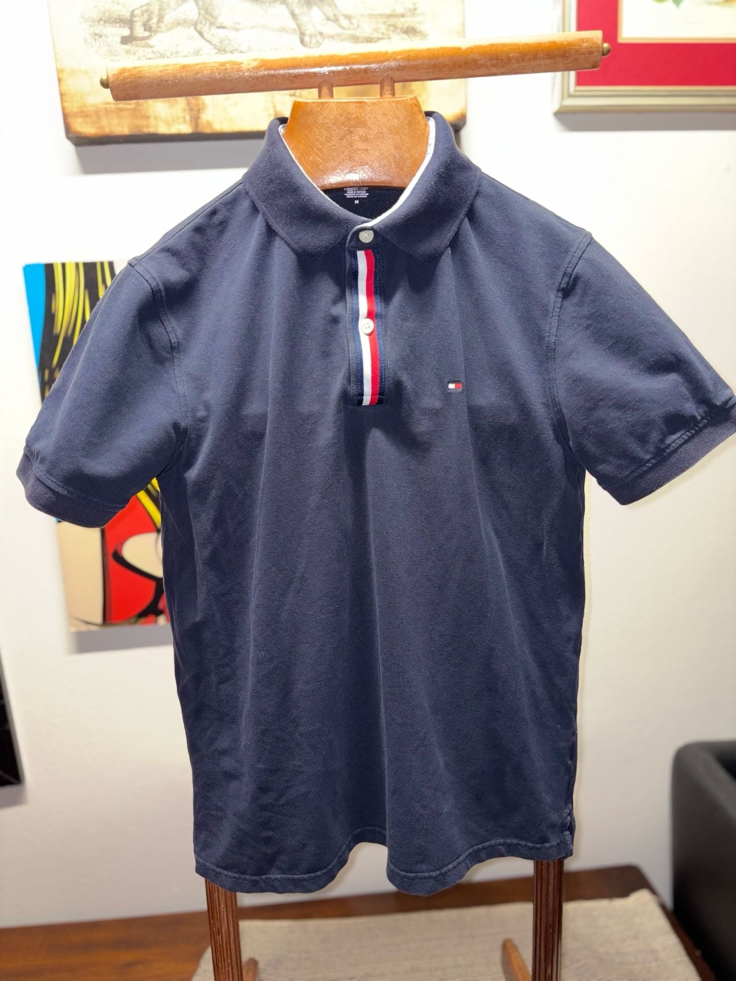 Tommy Hilfiger Polo Shirt Size M Blue Navy 9