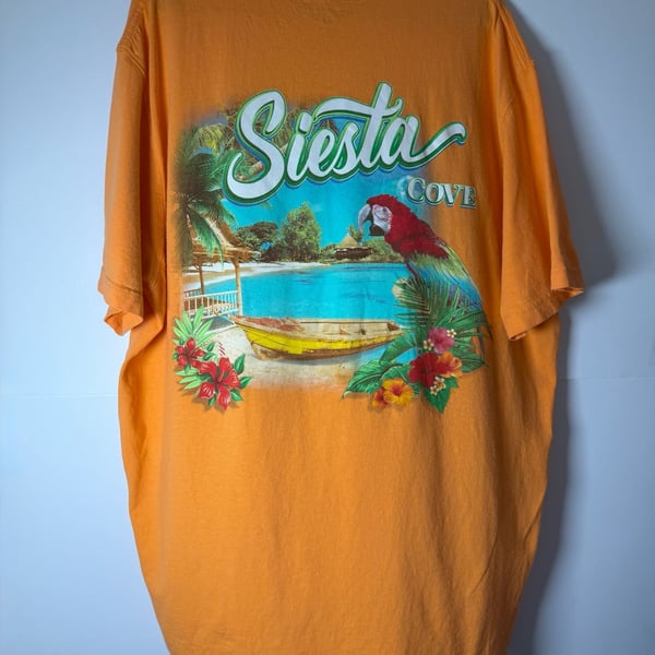 Saddlebred Siesta Cove Parrot Graphic T-Shirt 2XLT Orange