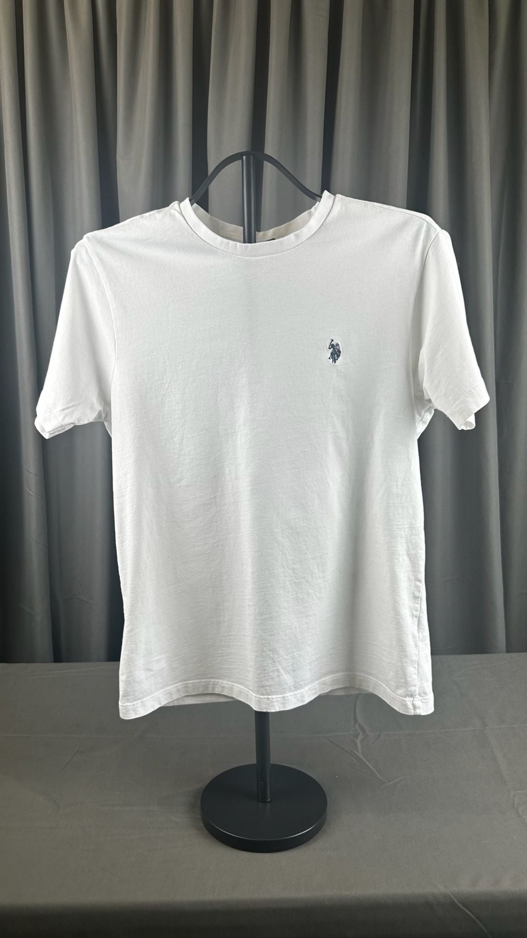 U.S. Polo Assn. Crew Neck T-Shirt Size S White Cotton Embroidered Logo 2