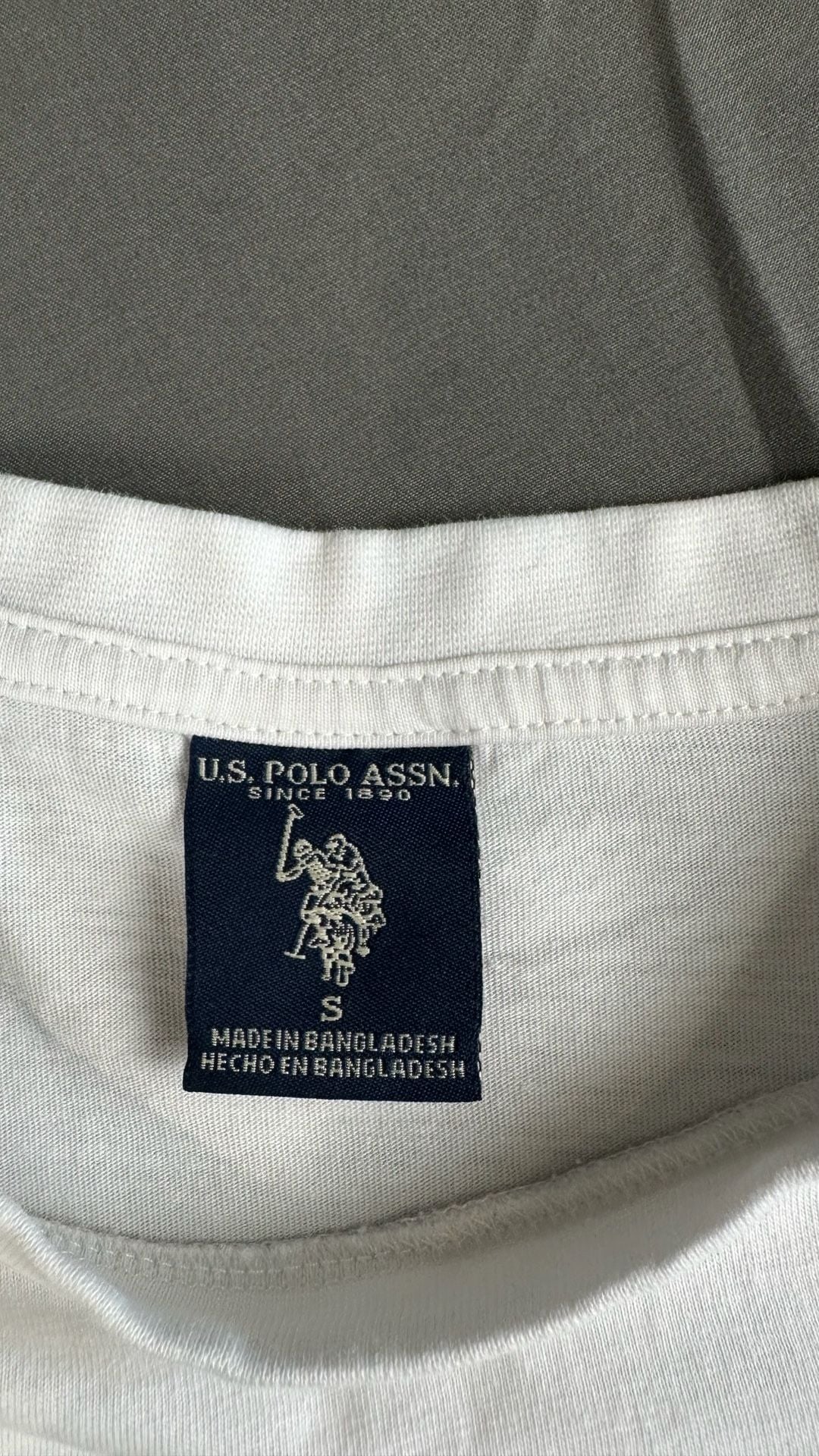 U.S. Polo Assn. Crew Neck T-Shirt Size S White Cotton Embroidered Logo 4