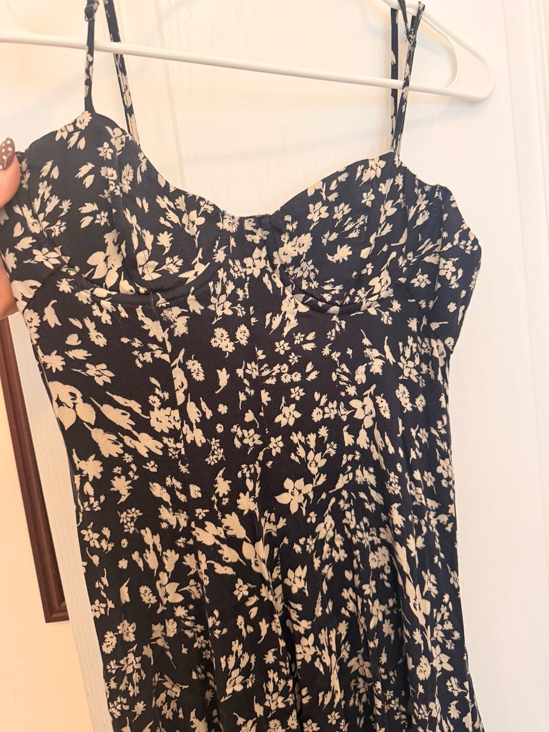 Free People Under The Moonlight Maxi Dress Size 2 Black Floral 3