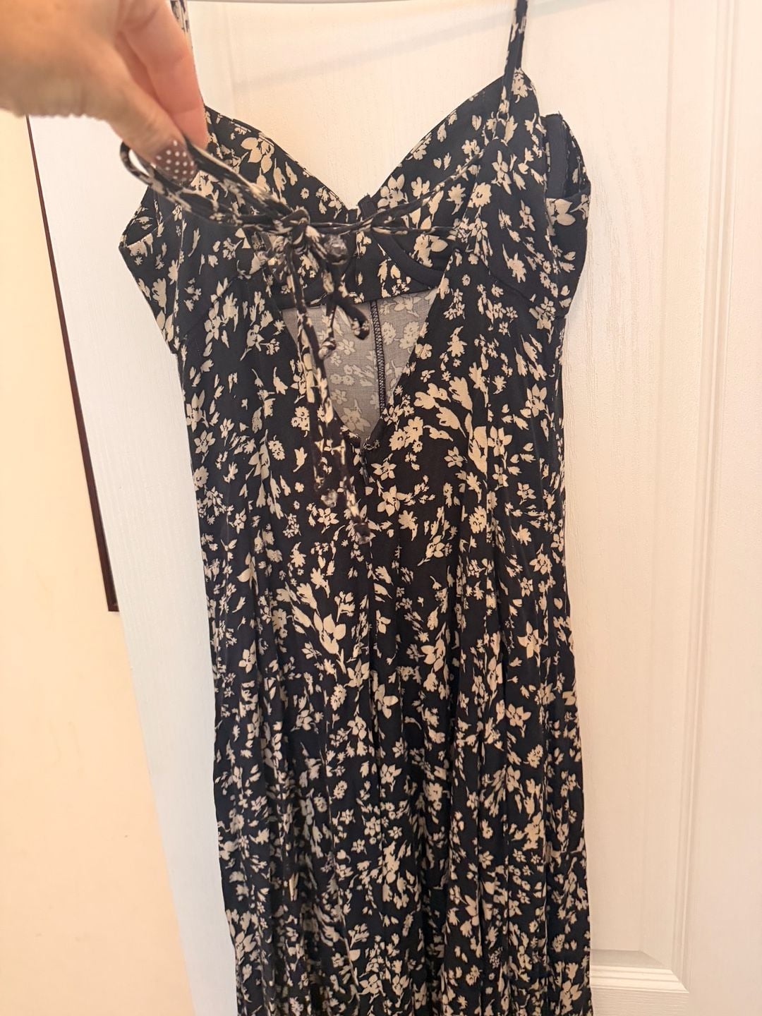 Free People Under The Moonlight Maxi Dress Size 2 Black Floral 4