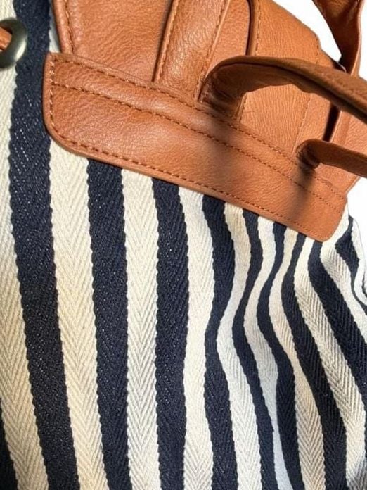 Calypso Studios Striped Canvas Backpack Purse 8