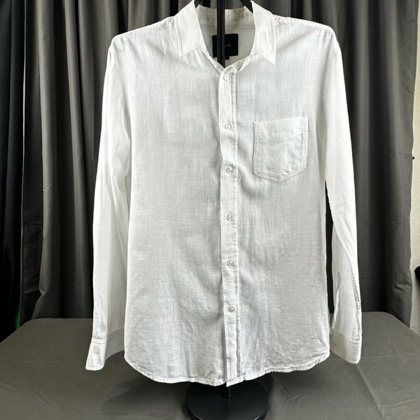 Rails Wyatt Shirt Size Large White Cotton Long Sleeve Button-Up