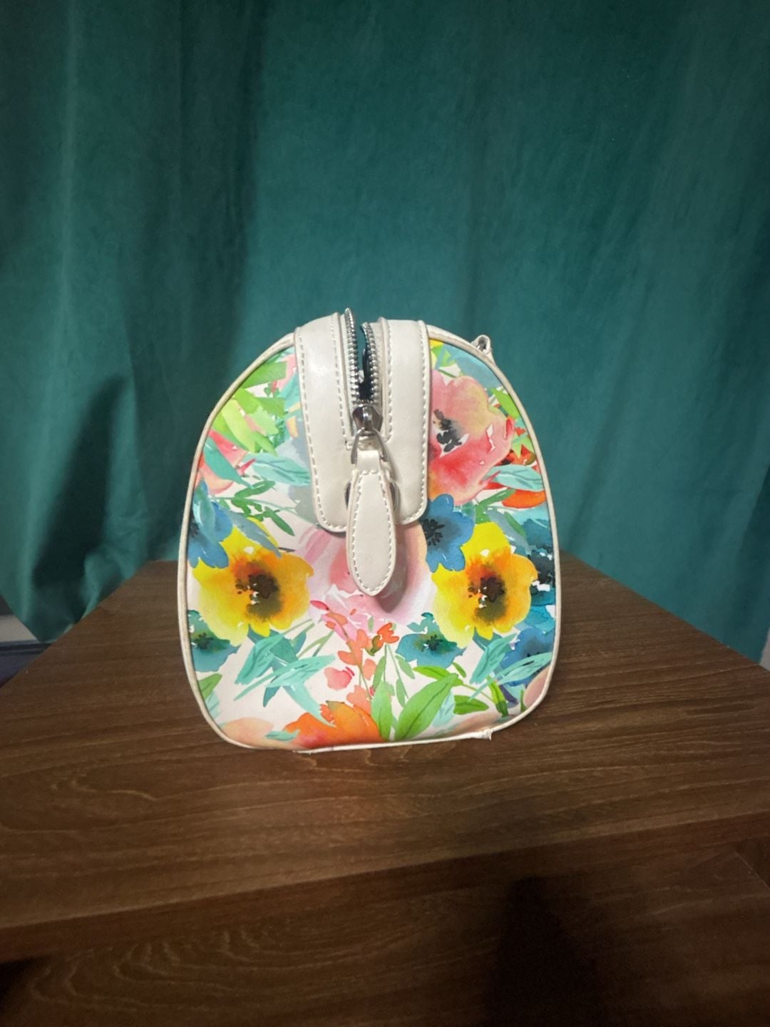 Sassy Jones Floral Watercolor Barrel Bag Satchel Purse 4