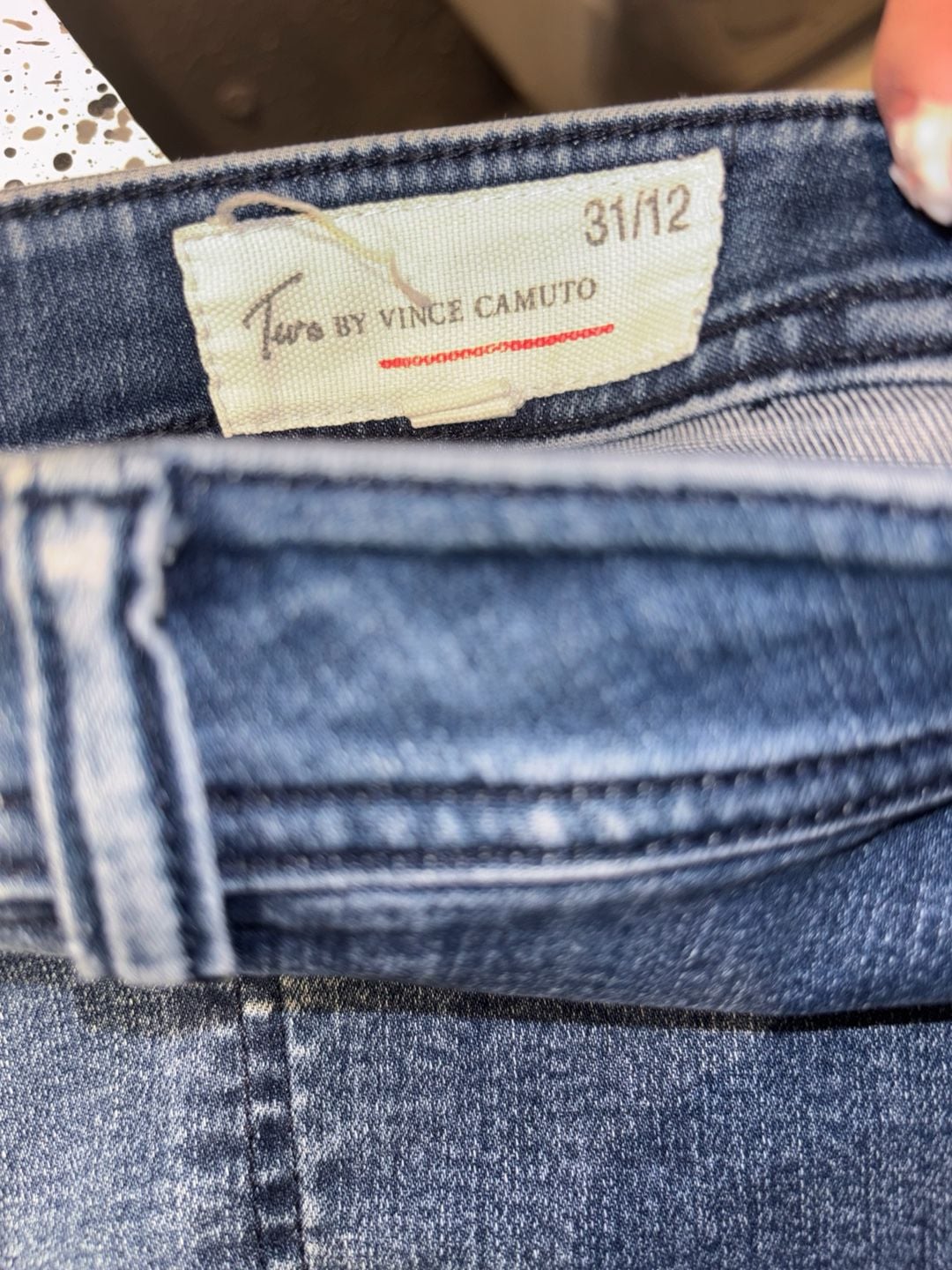 Tears by Vince Camuto Denim Mini Skirt Size 31/12 Button Front Blue Wash 4