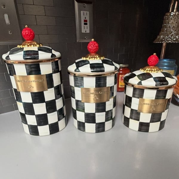 MacKenzie-Childs Courtly Check Canister Set of 3