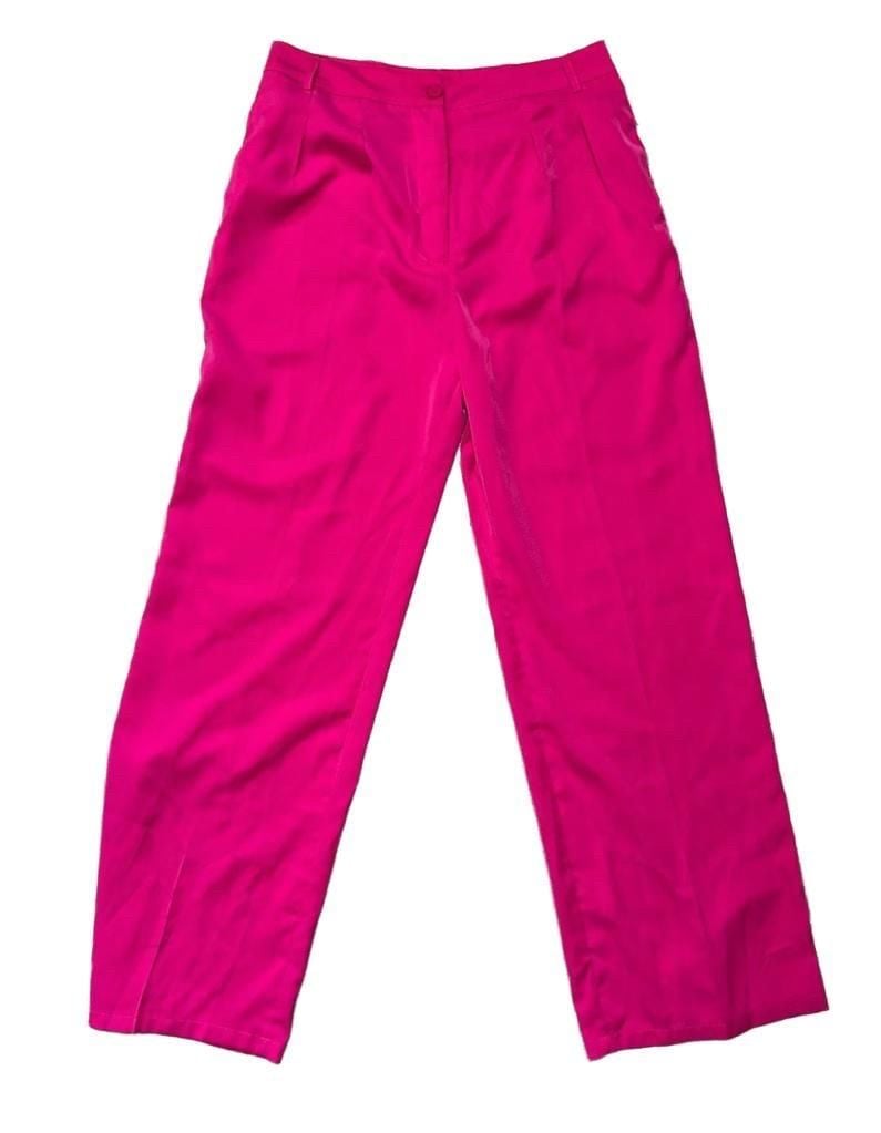 Shein High Waist Straight Leg Pants Pink M (6) 2