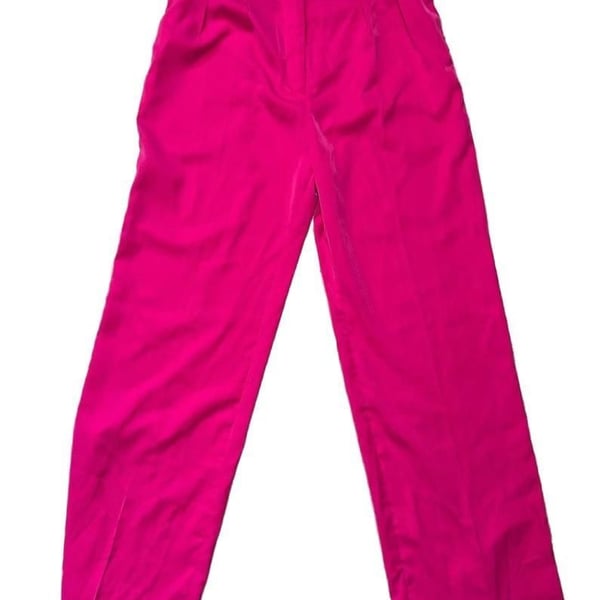 Shein High Waist Straight Leg Pants Pink M (6)