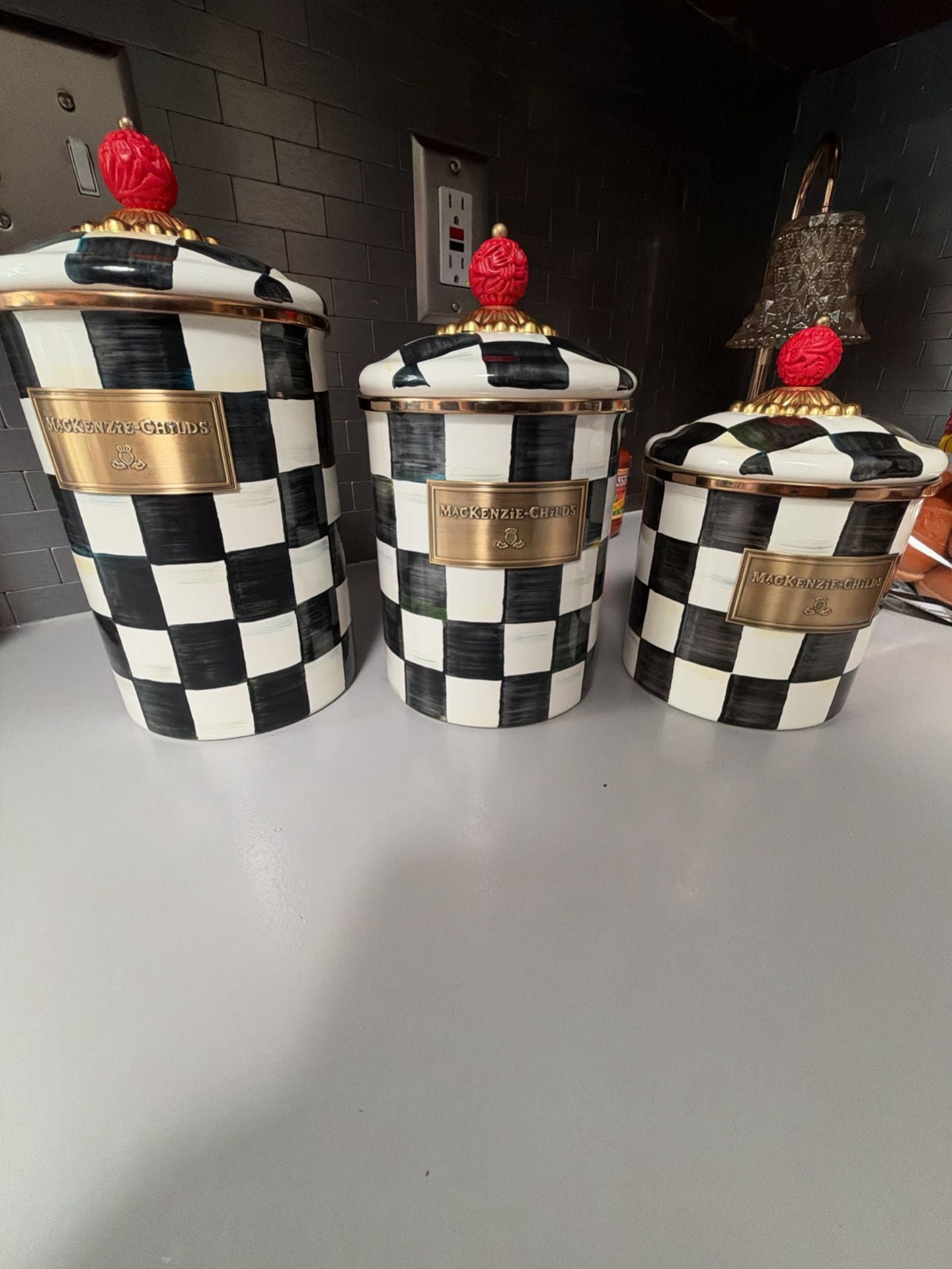 MacKenzie-Childs Courtly Check Canister Set of 3 3