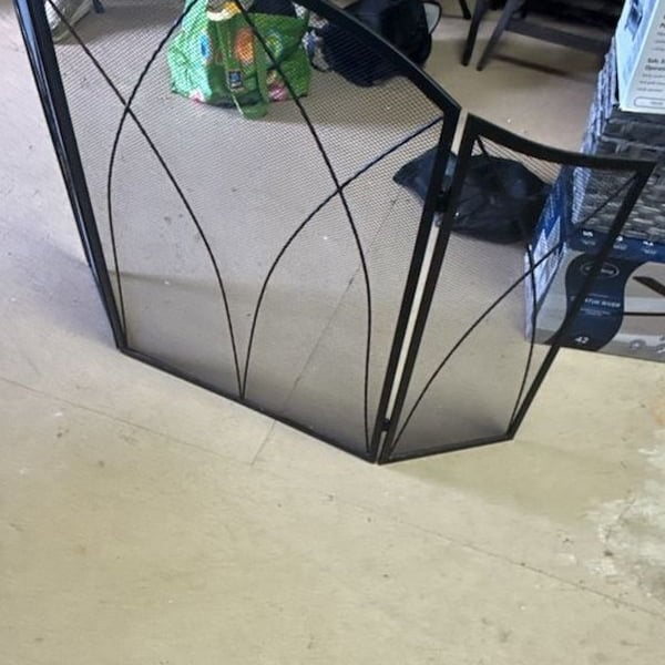 Home Impressions 3-Panel Black Mesh Fireplace Screen