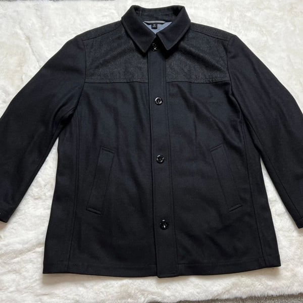 Hugo Boss Coxtan Jacket Size 40R Black Wool Cashmere Coat
