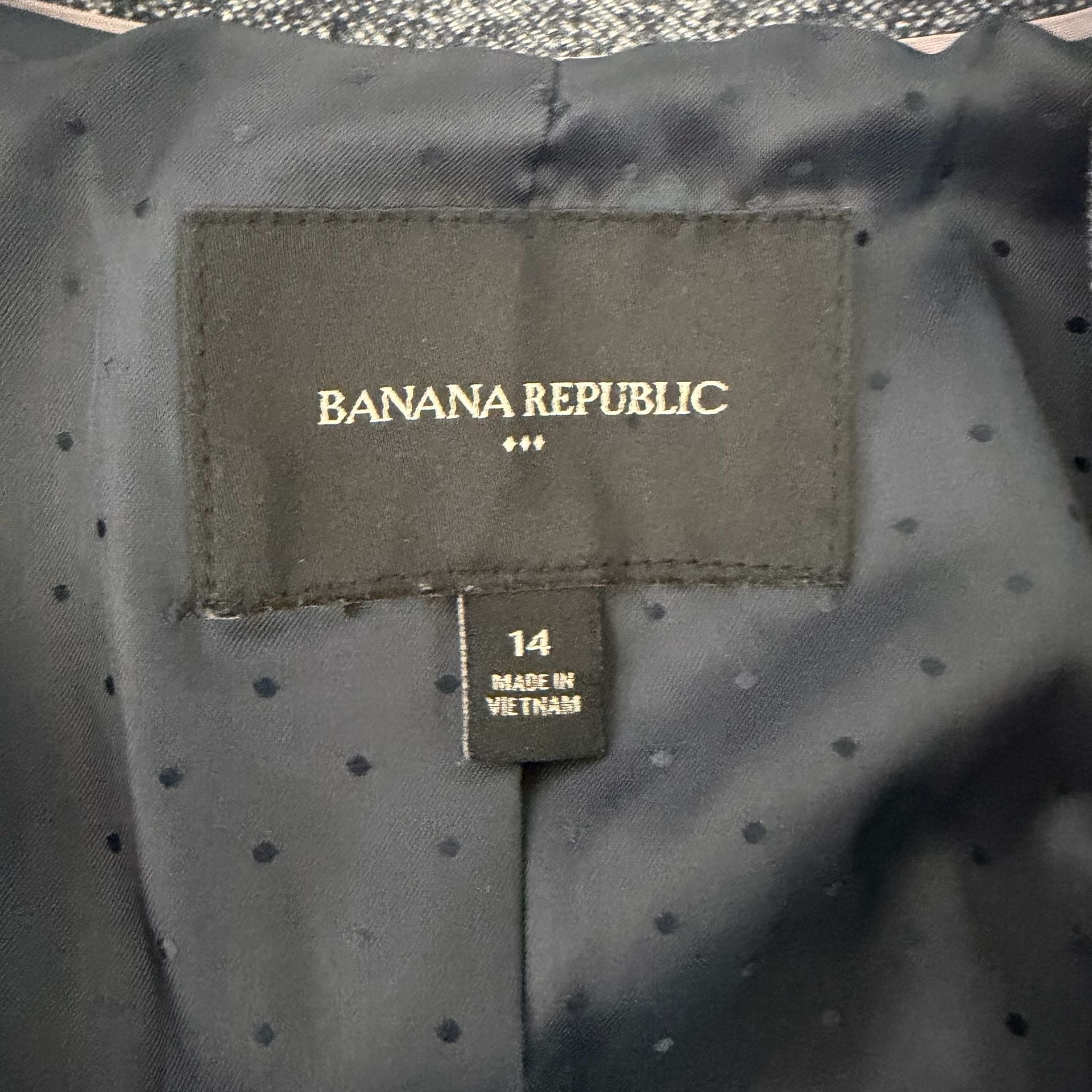 Banana Republic Blazer Size 14 Blue Marled Cotton Single Button 6
