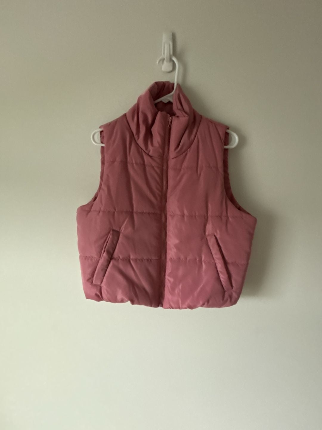 Automet Puffer Vest Size M Pink Cropped Sleeveless Outerwear 2