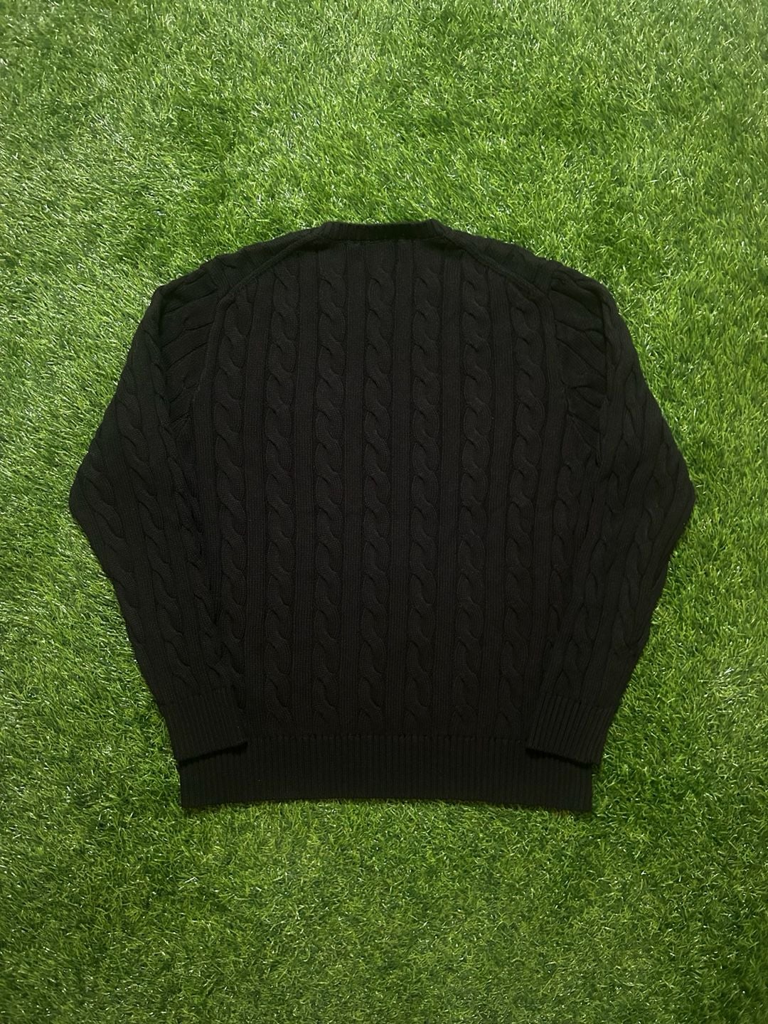 Polo Ralph Lauren Cable Knit Sweater Size L Black 3