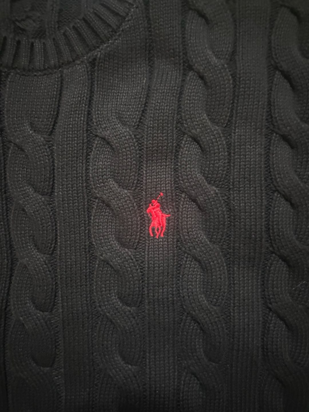 Polo Ralph Lauren Cable Knit Sweater Size L Black 5