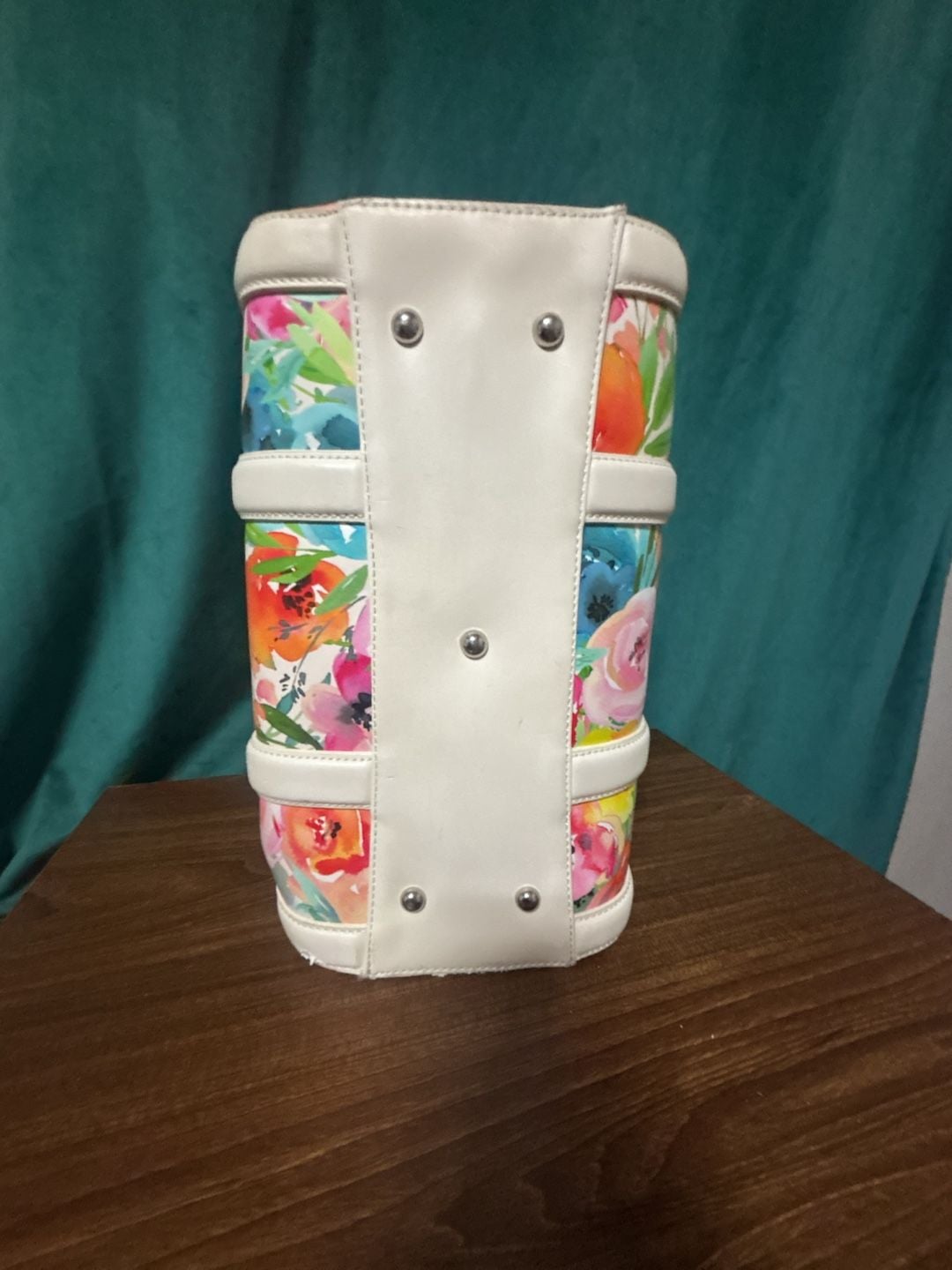 Sassy Jones Floral Watercolor Barrel Bag Satchel Purse 9