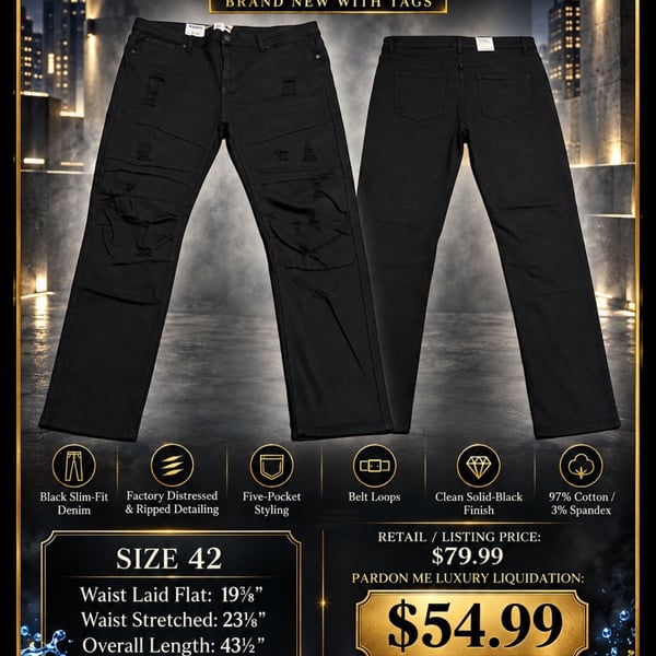 Blind Trust Distressed Slim Fit Black Jeans