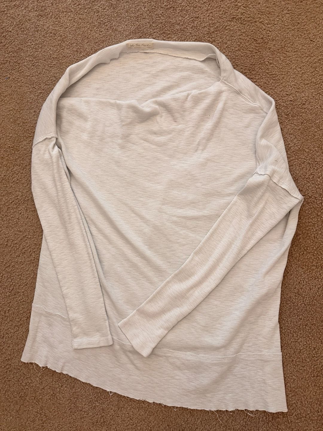 We The Free Long Sleeve Cowl Neck Top Size XS Small White Thermal 2