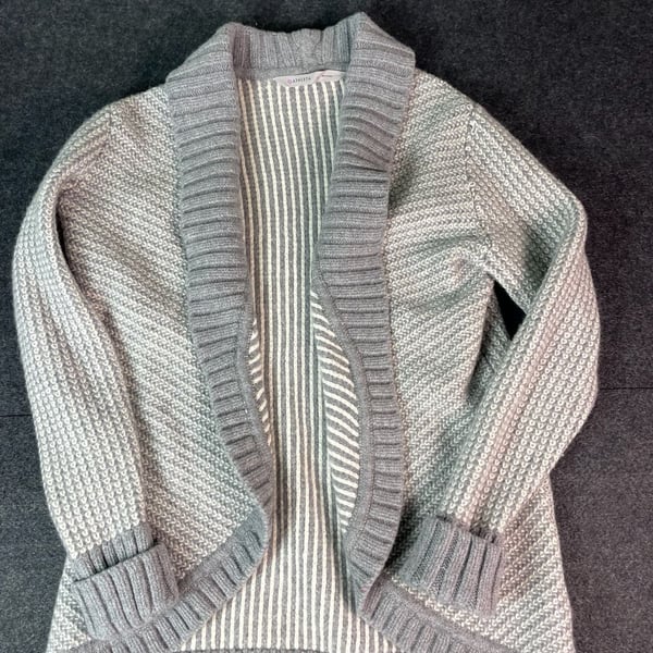 Athleta Cardigan Sweater Size XL Gray Wool Cashmere Open Front