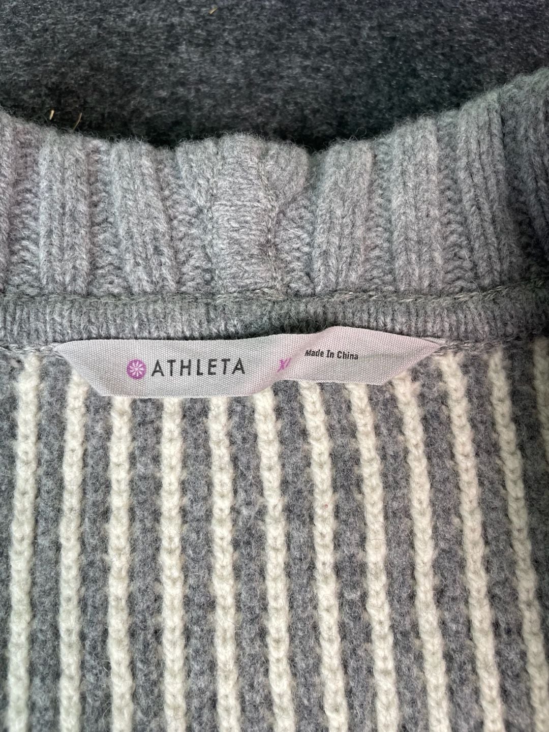 Athleta Cardigan Sweater Size XL Gray Wool Cashmere Open Front 3