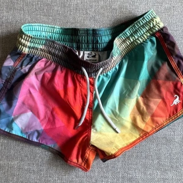Surfcuz Quick Dry Swim Shorts Multi Color Geometric Print