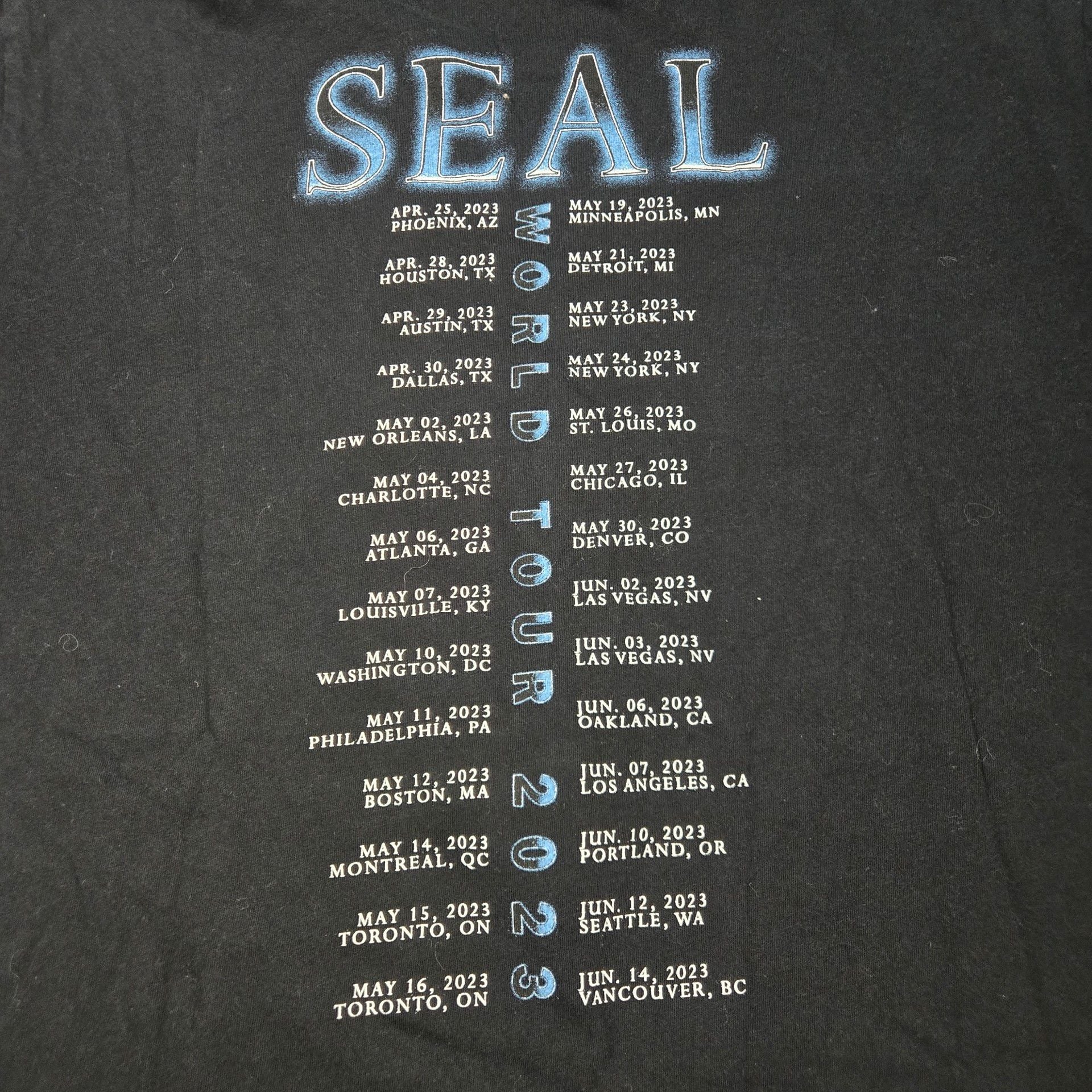 Seal World Tour 2023 Black T-Shirt - (Bella-Canvas) 6
