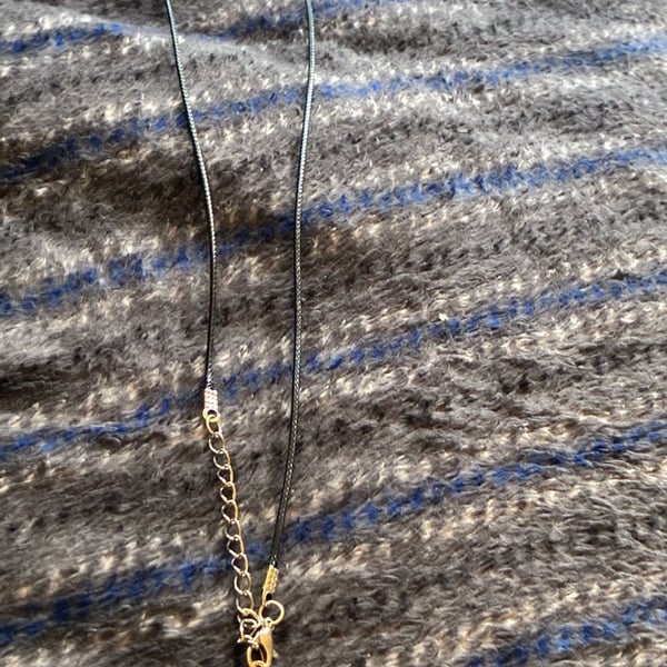 H&M Black Cord and Heart Key Pendant Necklace
