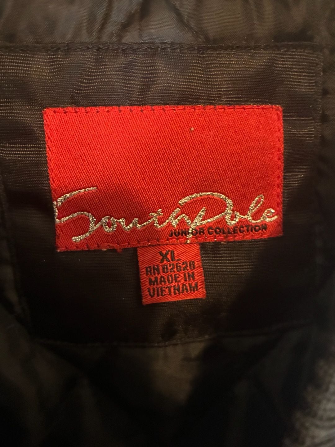 Southpole Bomber Jacket Kids XL Black Satin Varsity Zip Front 5