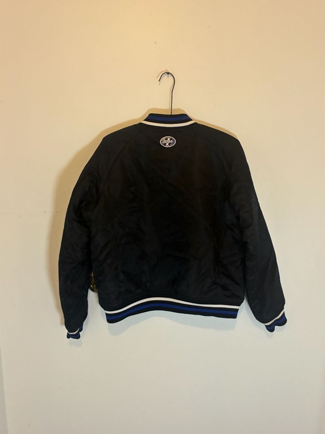Southpole Bomber Jacket Kids XL Black Satin Varsity Zip Front 6