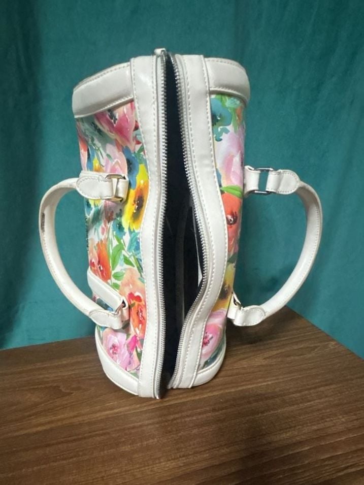 Sassy Jones Floral Watercolor Barrel Bag Satchel Purse 5