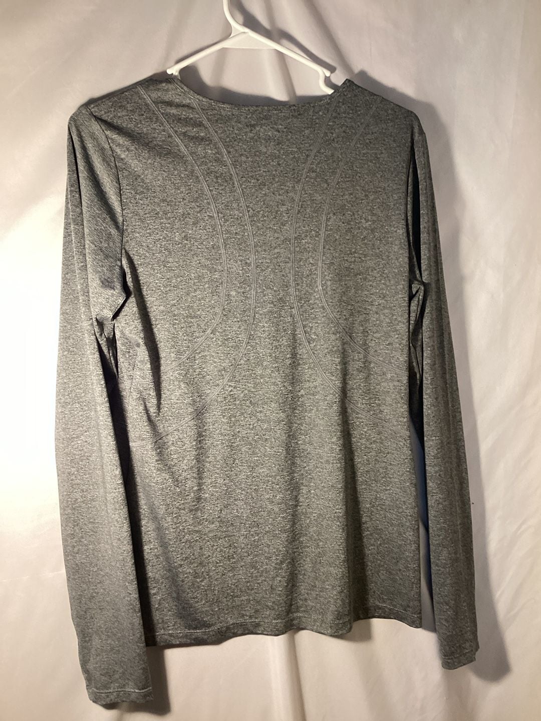 Reebok Long Sleeve Athletic Top Size S Gray Heathered Workout Shirt 4