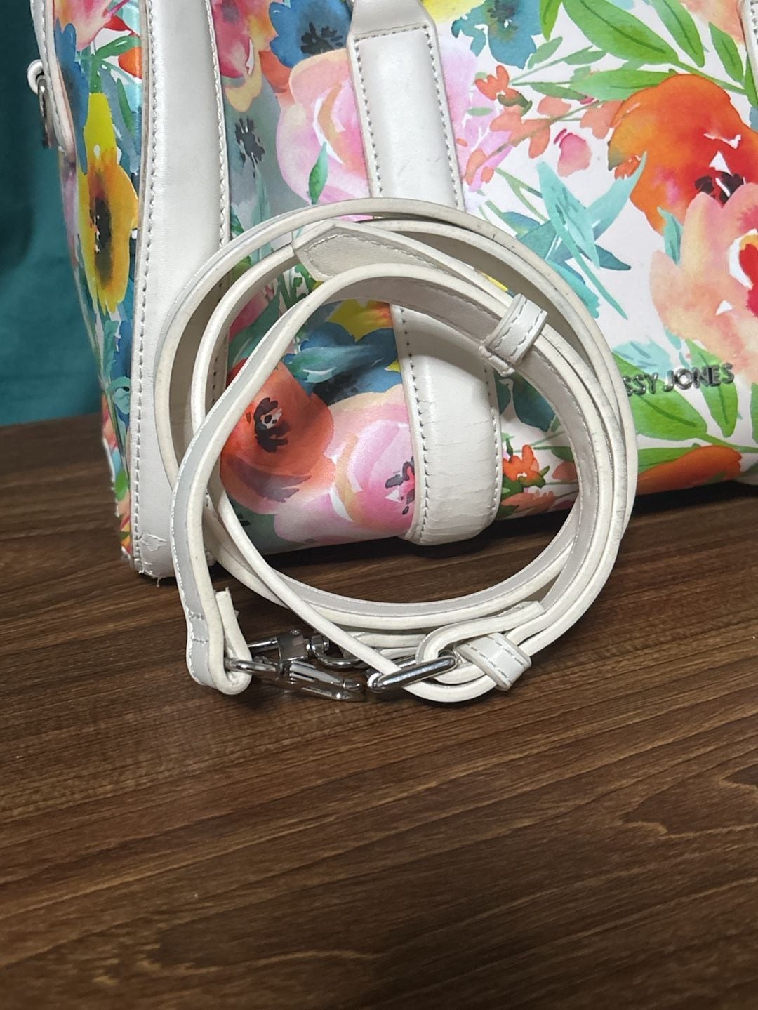 Sassy Jones Floral Watercolor Barrel Bag Satchel Purse 12