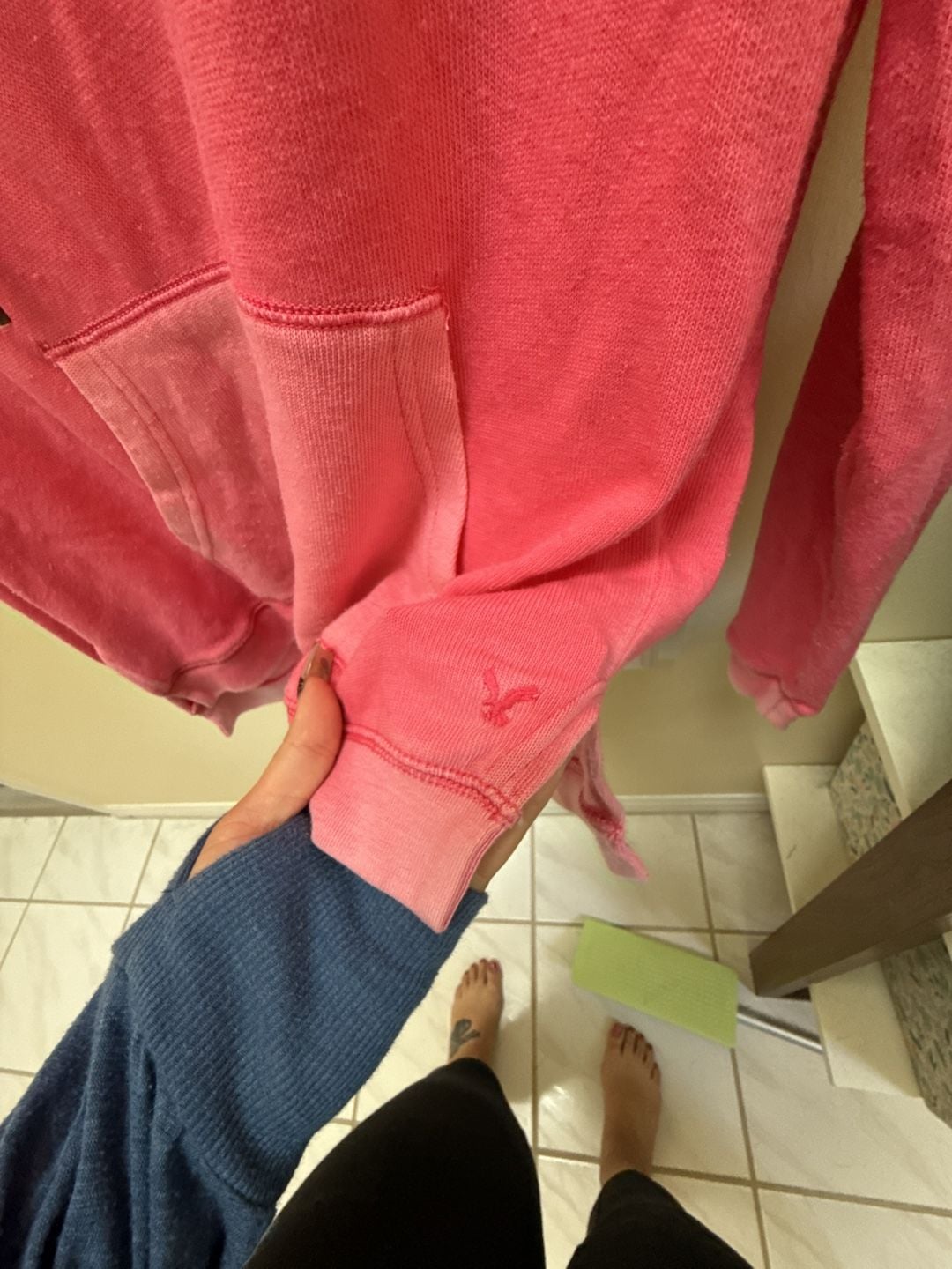 American Eagle Outfitters Hoodie Size XS Pink Pullover Sweatshirt 4