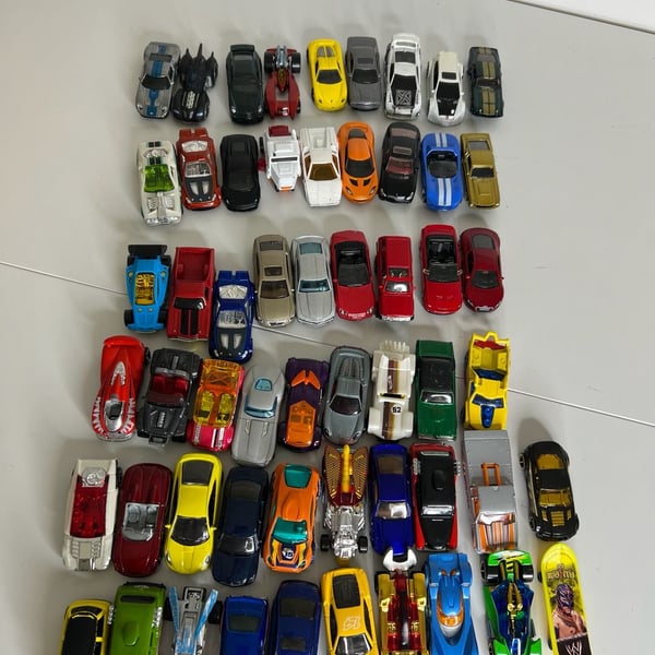 Hot Wheels and Matchbox Diecast Toy Cars Bulk Lot of 56 Used