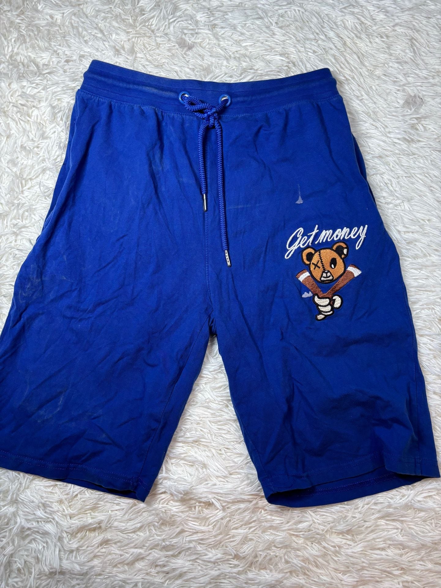 Focus Jeans Get Money Bear Shorts Size M Blue Cotton 2