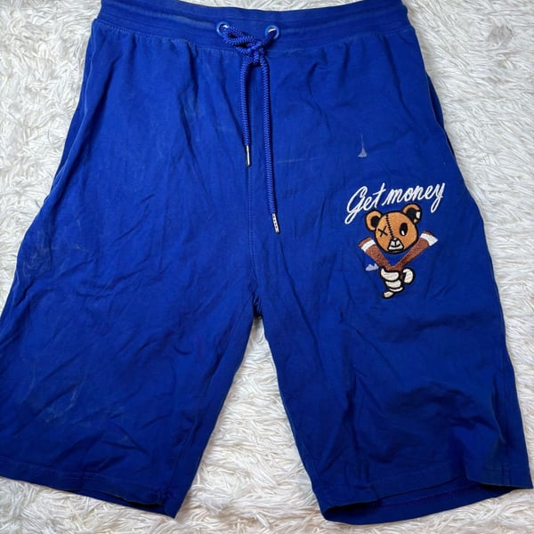 Focus Jeans Get Money Bear Shorts Size M Blue Cotton