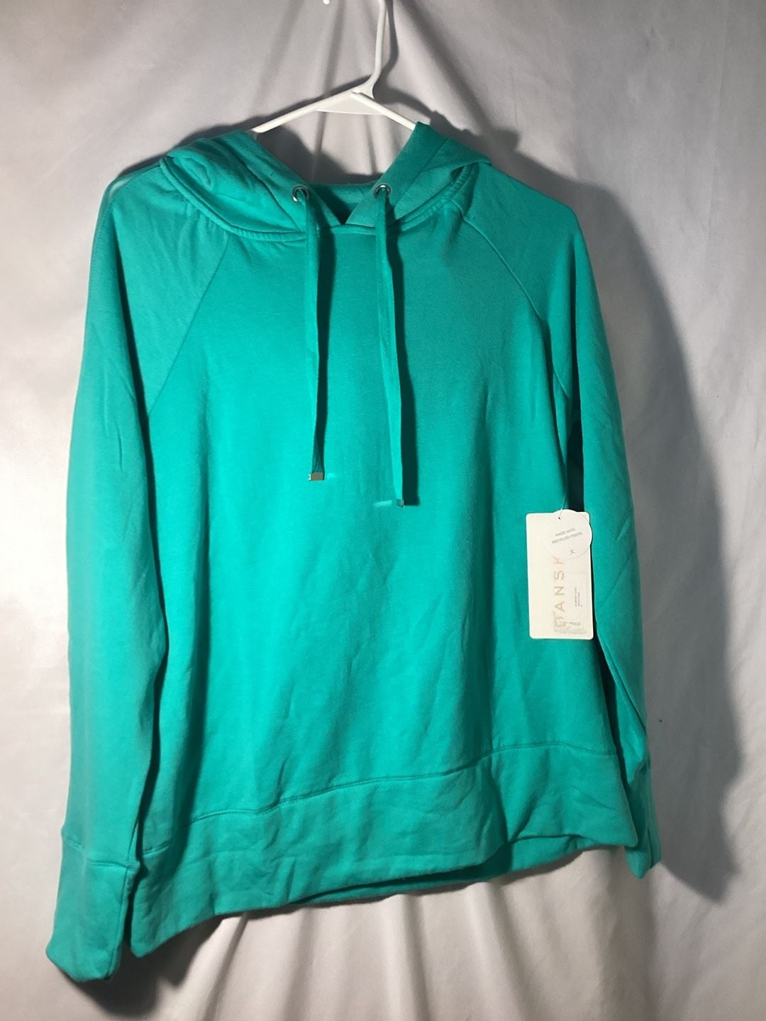 Danskin Hoodie Size M Turquoise Green Pullover Sweatshirt 2