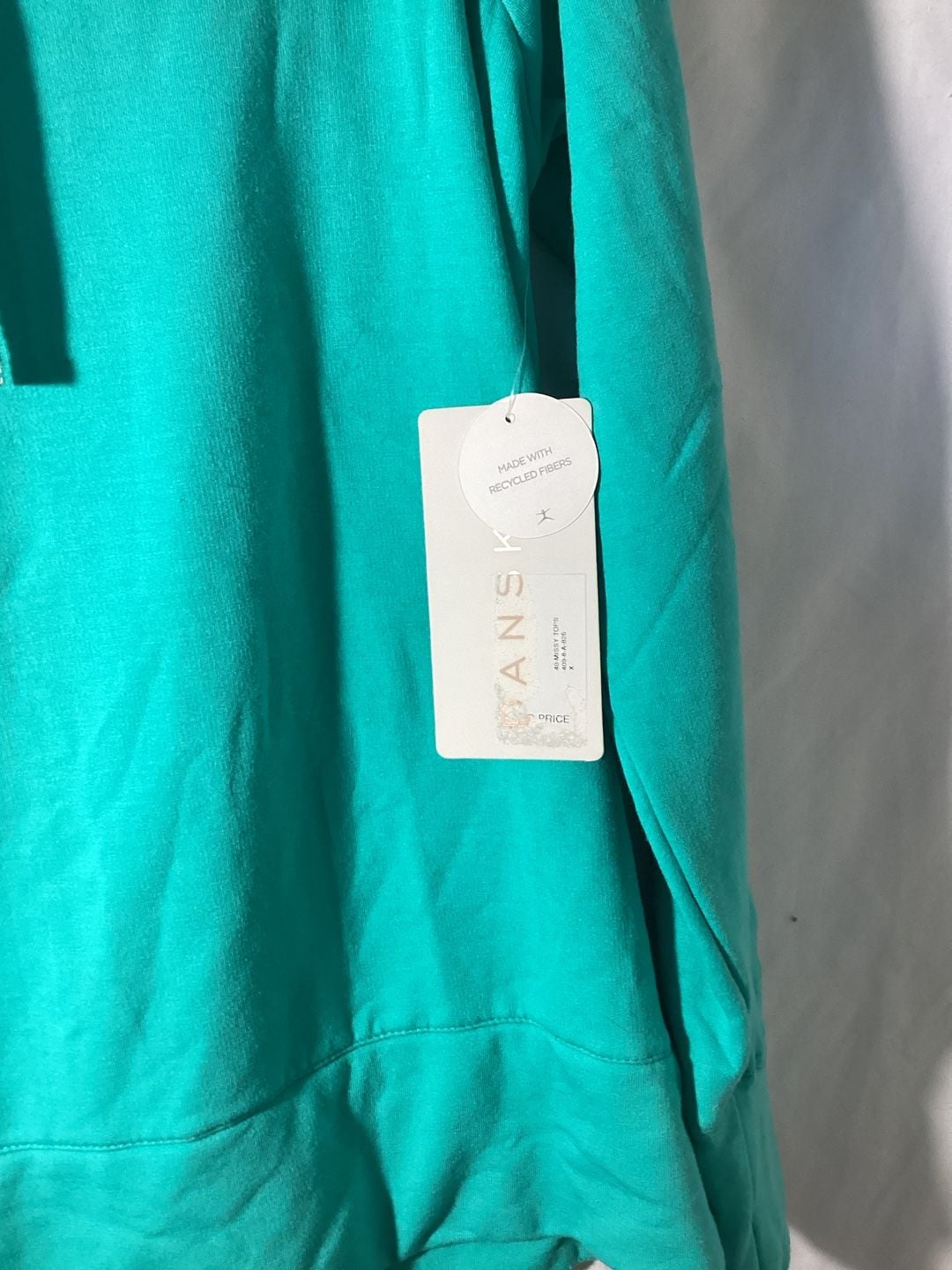 Danskin Hoodie Size M Turquoise Green Pullover Sweatshirt 3