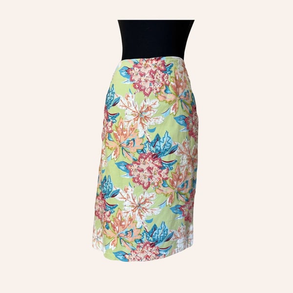 y2k beaded floral midi skirt fairy boho cottagecore size xl