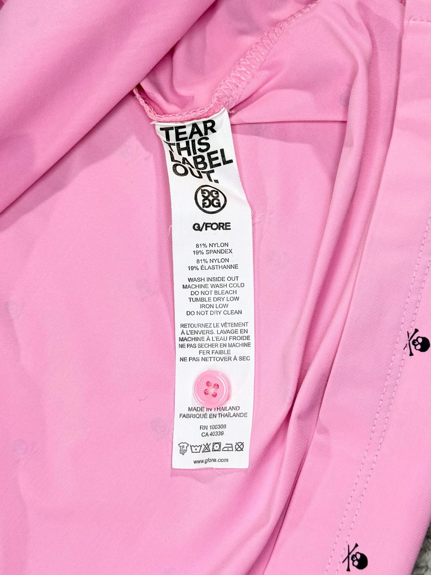 G/Fore Men’s Polo Size XL Pink Skulls & Tees ice Nylon Print Golf Shirt 5