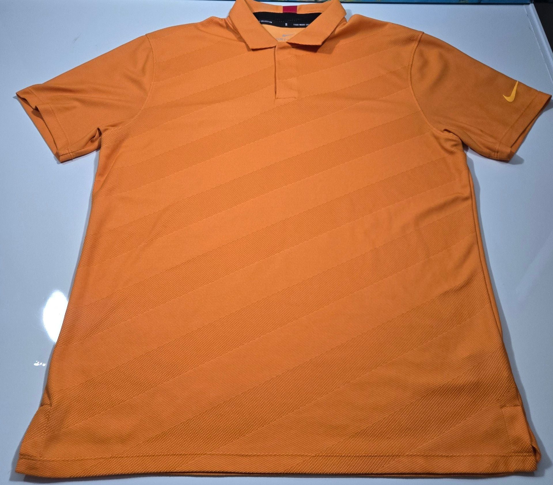Nike Tiger Woods Collection Polo Shirt Size M Orange Golf Dri-FIT 2