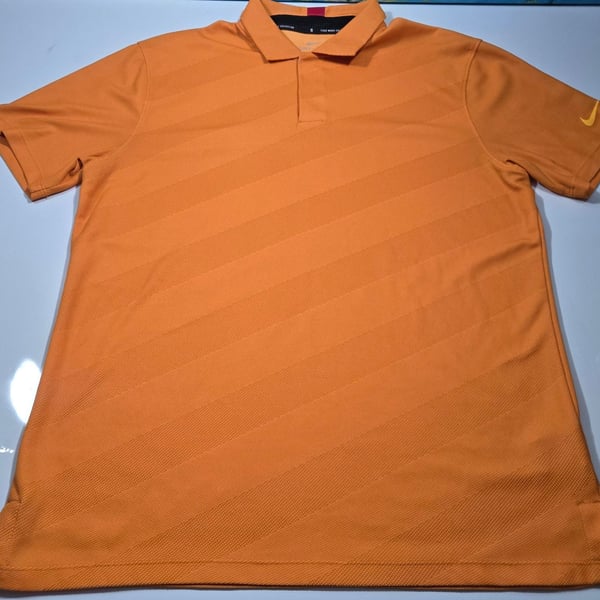Nike Tiger Woods Collection Polo Shirt Size M Orange Golf Dri-FIT