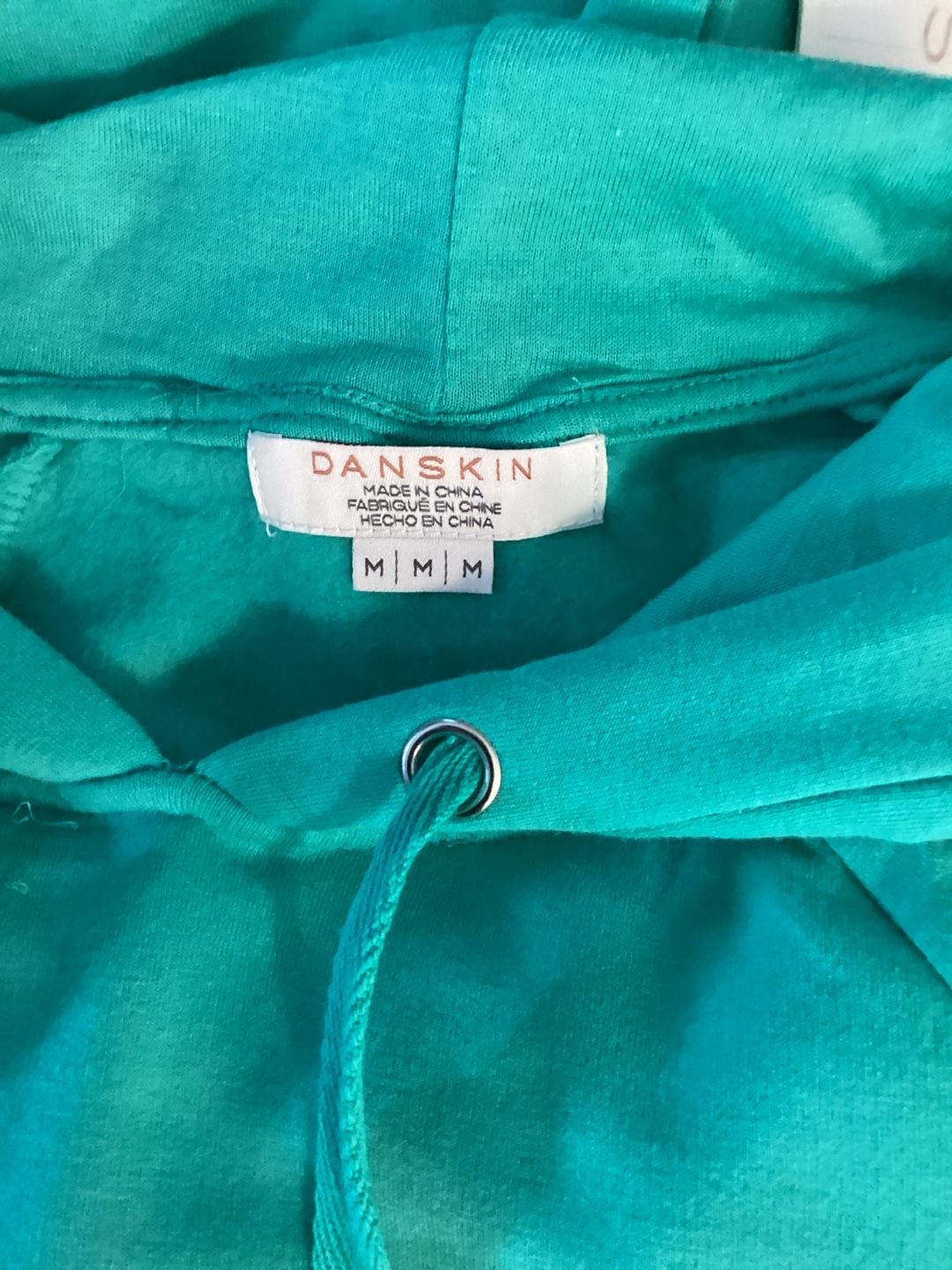 Danskin Hoodie Size M Turquoise Green Pullover Sweatshirt 6