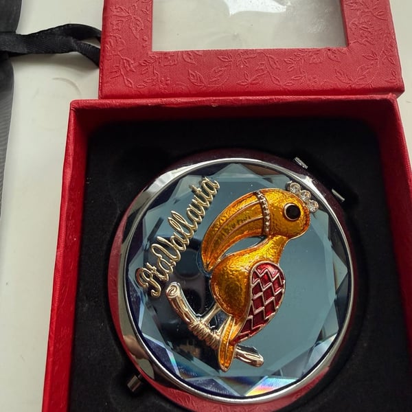 Factory Bags for Women Compact Mirror RC-764 Toucan Rhinestone